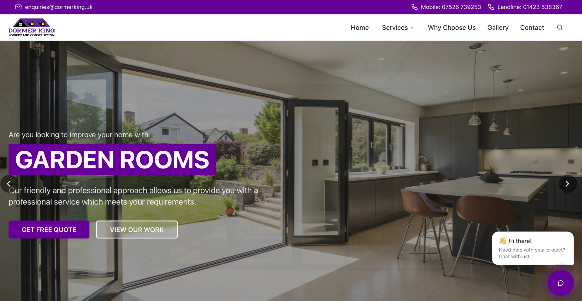 Dormer King website homepage