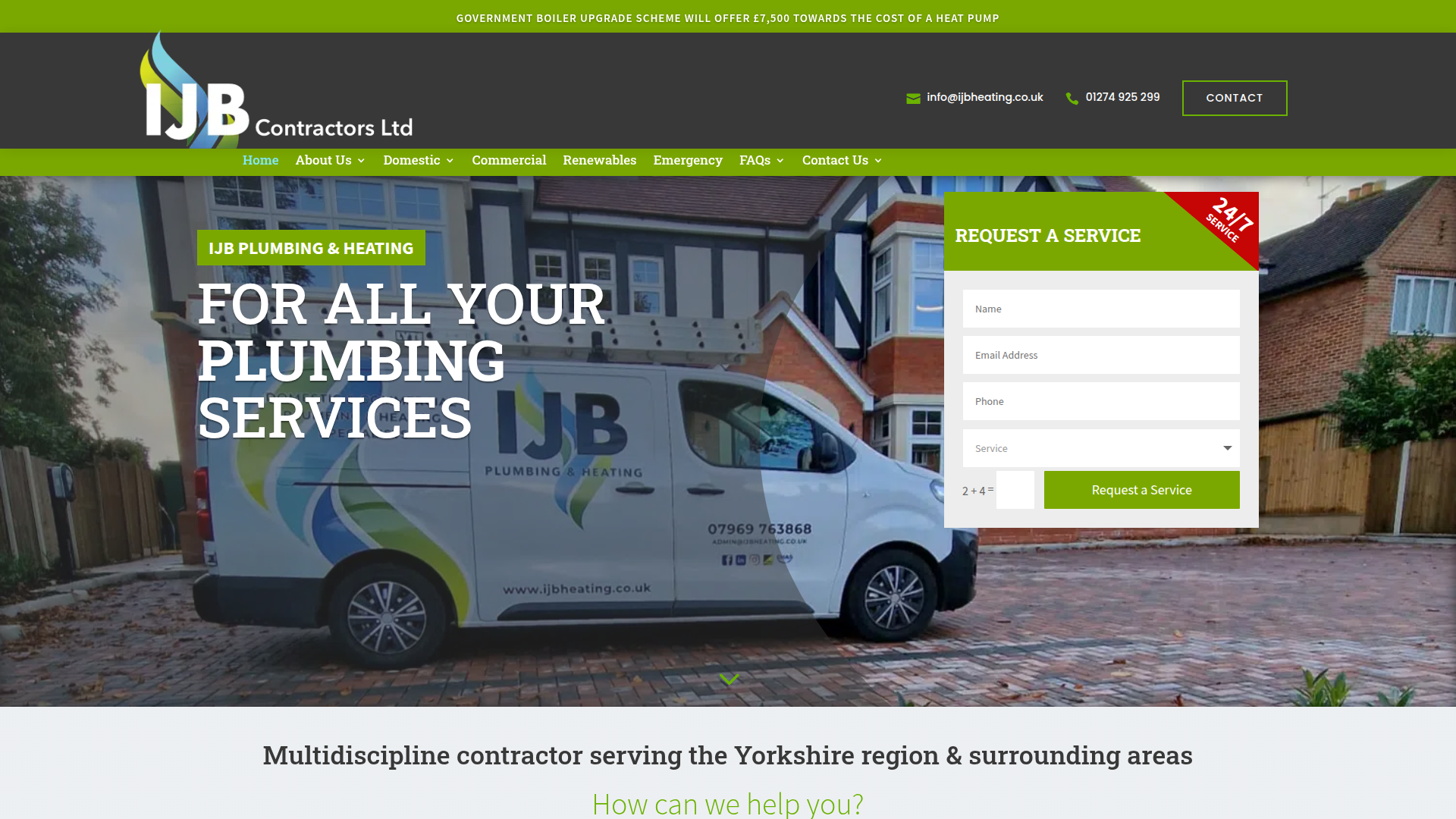 IJB Plumbing & Heating website homepage