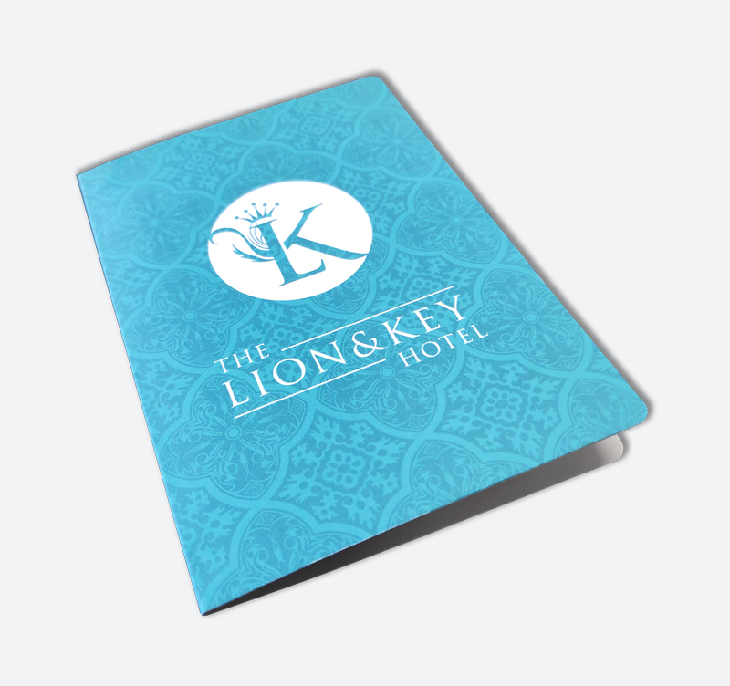 Branded hotel key card holders printed in the UK