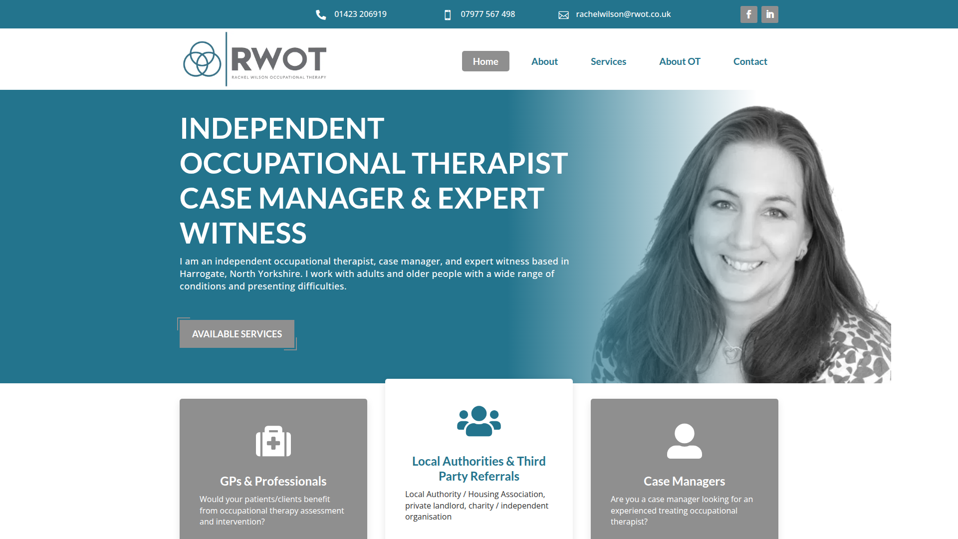 Rachel Wilson Occupational Therapy website homepage